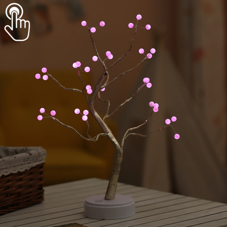 36 LEDs Pearl Tree Copper Wire Table Lamp Creative Decoration Touch Control Night Light (Warm White Light)