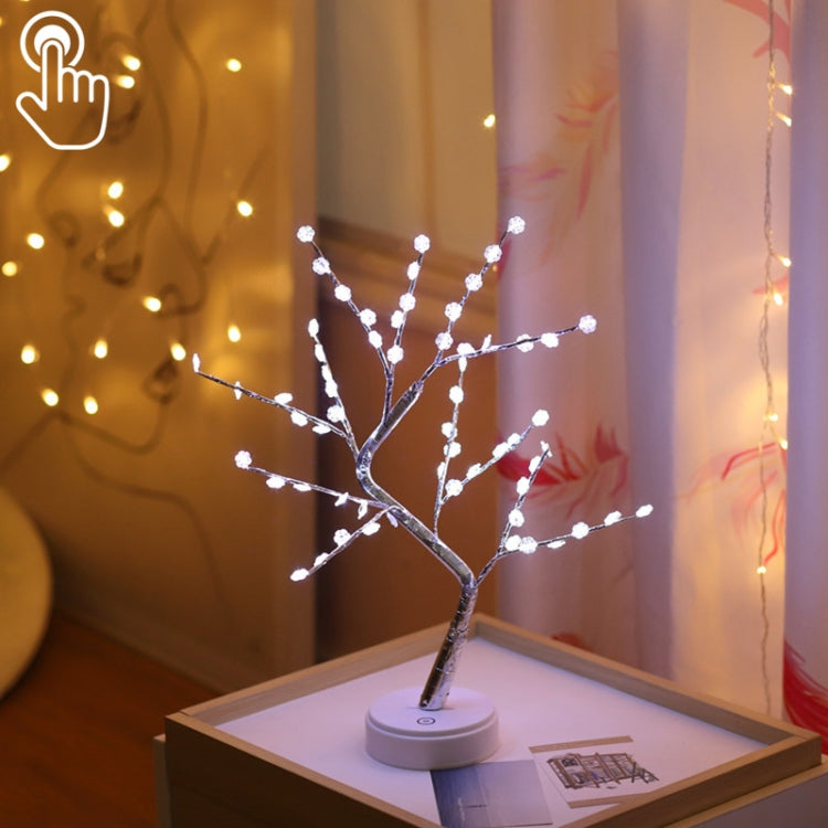 36 LEDs Pearl Tree Copper Wire Table Lamp Creative Decoration Touch Control Night Light (Warm White Light)-Reluova