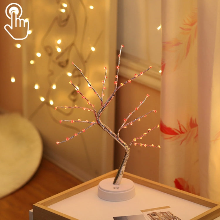 36 LEDs Pearl Tree Copper Wire Table Lamp Creative Decoration Touch Control Night Light (Warm White Light)