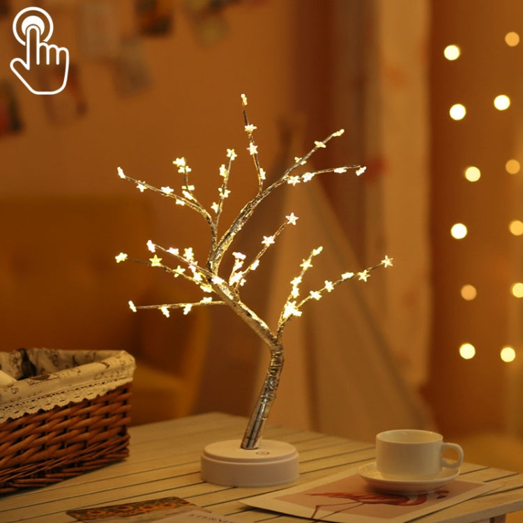 36 LEDs Pearl Tree Copper Wire Table Lamp Creative Decoration Touch Control Night Light (Warm White Light)