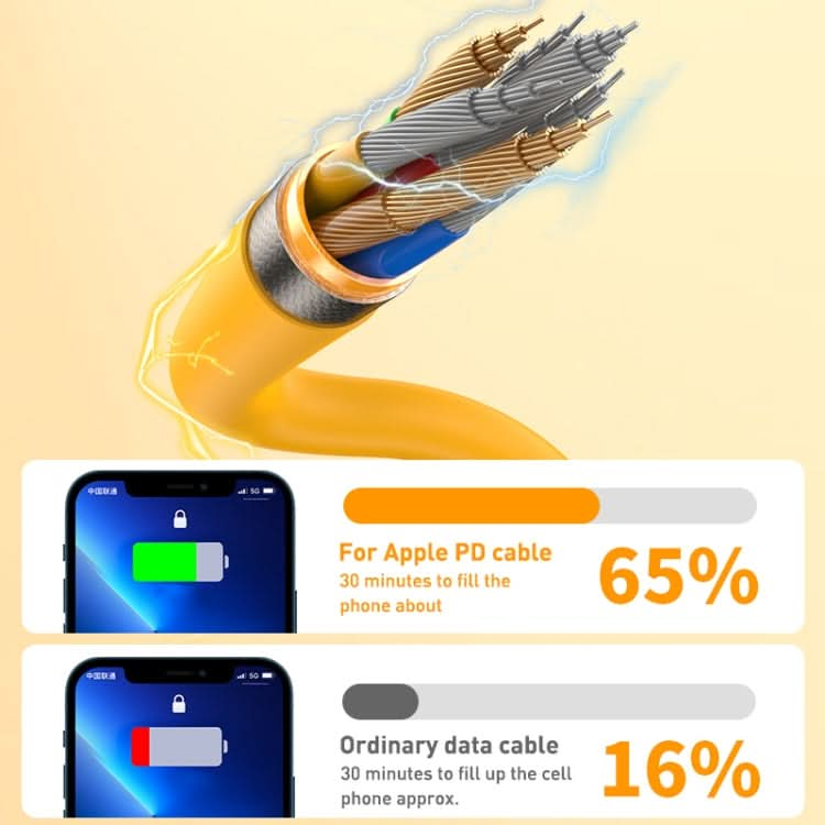 USB-C / Type-C to 8 Pin Liquid Silicone Charging Data Cable, Length: 1.2m