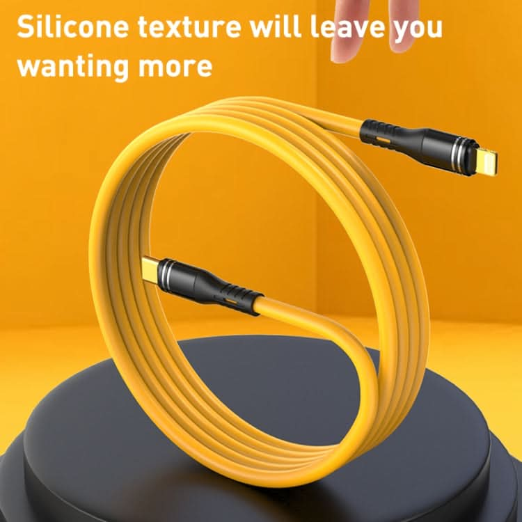 USB-C / Type-C to 8 Pin Liquid Silicone Charging Data Cable, Length: 1.2m