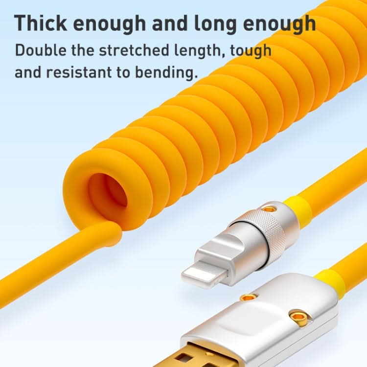 XJ-U101 USB-C / Type-C to 8 Pin Spring Charging Data Cable, Length: 1.5m