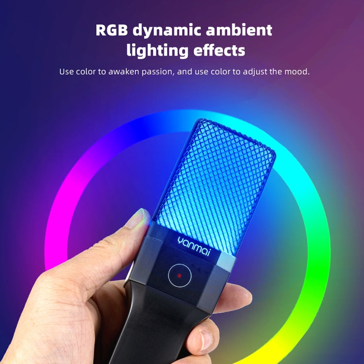 Yanmai X1R E-Sports Gaming Desktop Microphone with RGB Light & Blowout Net