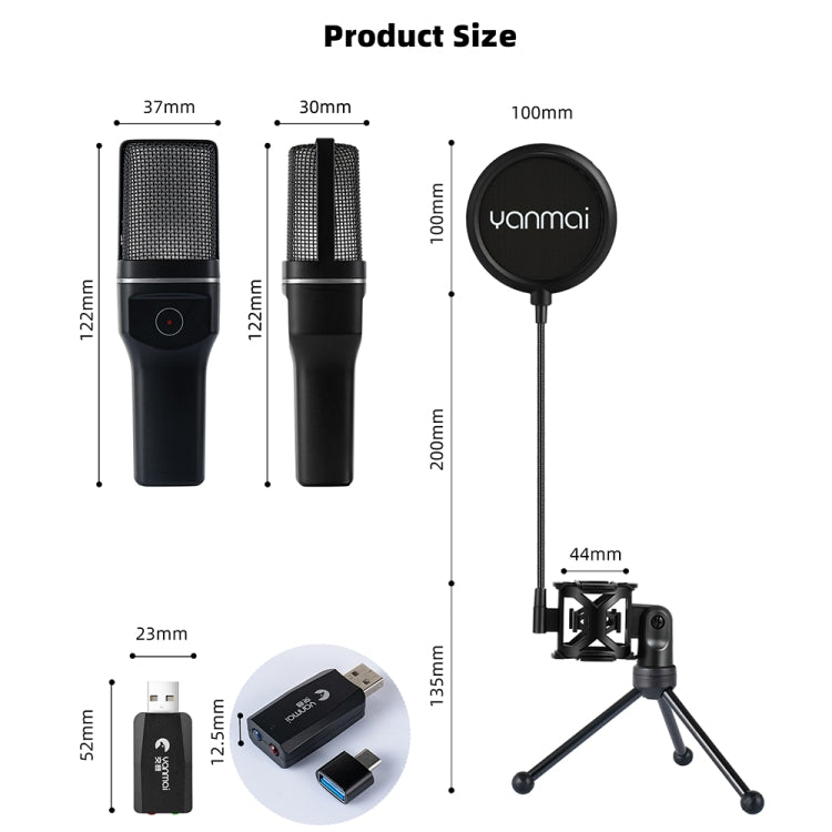 Yanmai SF-777W 2.4G Wireless Gaming Desktop Microphone with RGB Light & Blowout Net Reluova