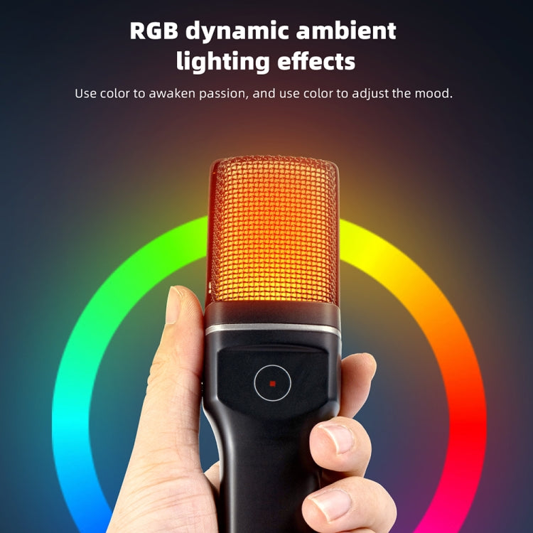 Yanmai SF-777W 2.4G Wireless Gaming Desktop Microphone with RGB Light & Blowout Net