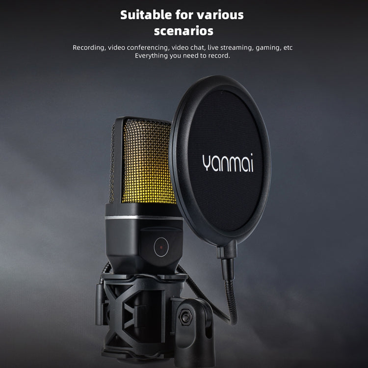 Yanmai SF-777W 2.4G Wireless Gaming Desktop Microphone with RGB Light & Blowout Net Reluova