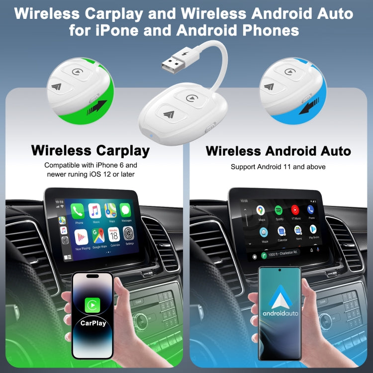 THT-020-9-1 USB + USB-C / Type-C Wired to Wireless Carplay / Android Auto Adapter ÎҵÄÉ̵ê