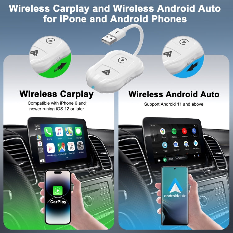 THT-020-9 USB + USB-C / Type-C Wired to Wireless Carplay / Android Auto Adapter ÎҵÄÉ̵ê