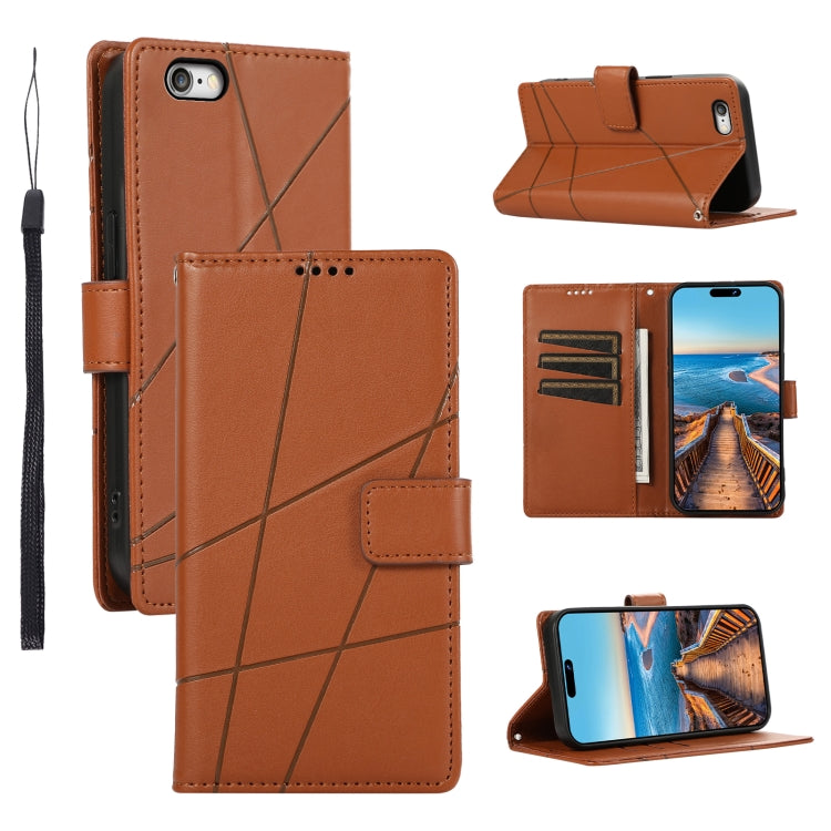 PU Genuine Leather Texture Embossed Line Phone Case, Series 2