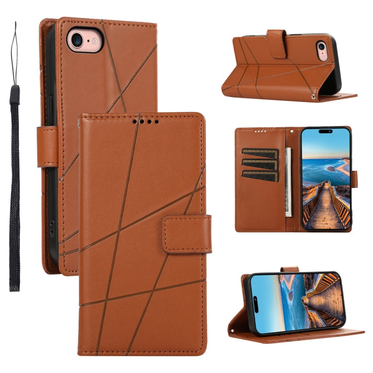 PU Genuine Leather Texture Embossed Line Phone Case, Series 5