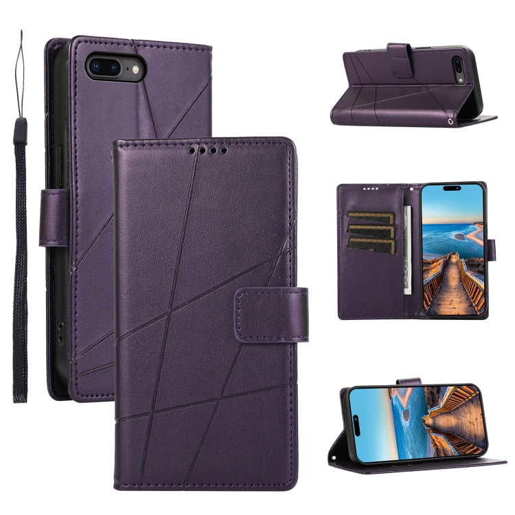 PU Genuine Leather Texture Embossed Line Phone Case, Series 1