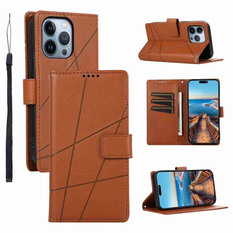 PU Genuine Leather Texture Embossed Line Phone Case, Series 3