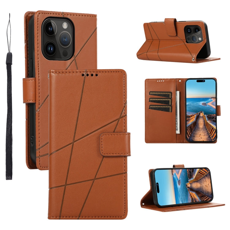 PU Genuine Leather Texture Embossed Line Phone Case, Series 3