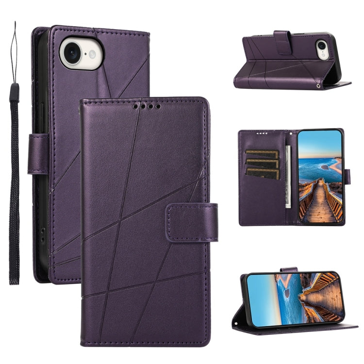 PU Genuine Leather Texture Embossed Line Phone Case, Series 4