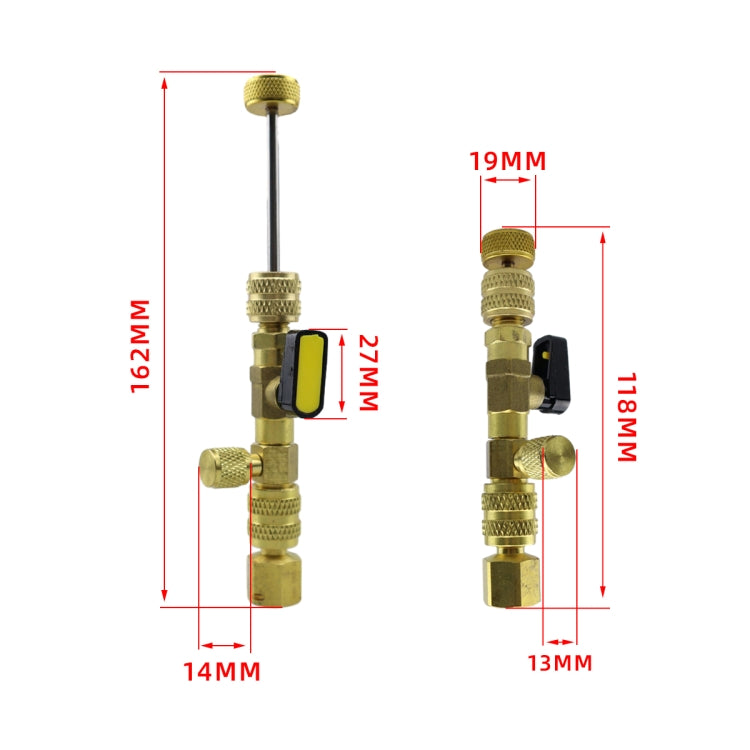 13pcs / Set Air Conditioning Valve Core Disassembly Tool with Rrepair Wrench & Valve Core