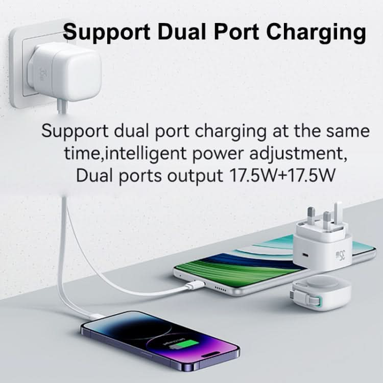 USAMS US-CC204 SMF Series PD35W Dual Type-C Port GaN Fast Charger