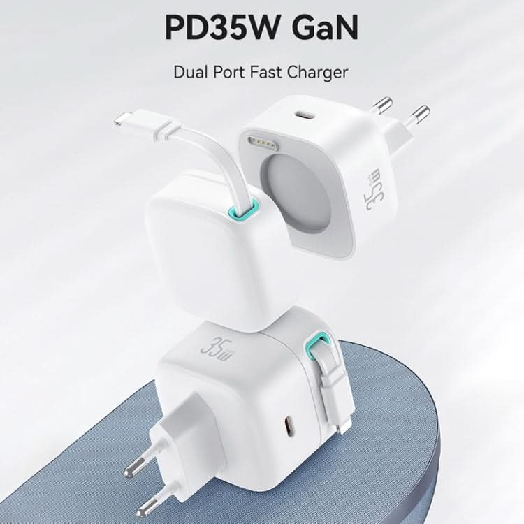 USAMS US-CC209 SMF Series PD35W 8 Pin + Type-C Dual Port GaN Fast Charger