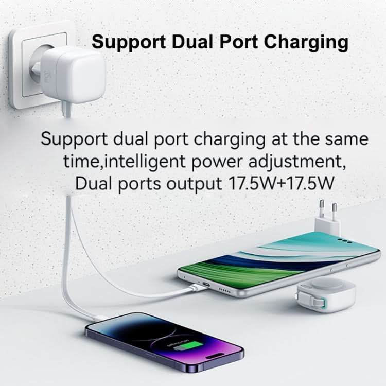 USAMS US-CC209 SMF Series PD35W 8 Pin + Type-C Dual Port GaN Fast Charger