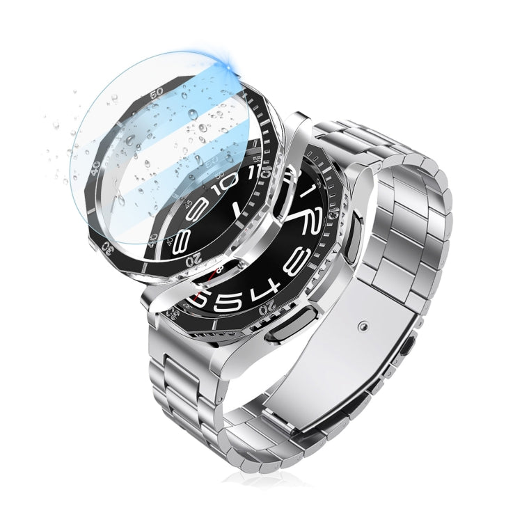 Electroplate PC Case + Tempered Film + Watch Bezel Ring Set