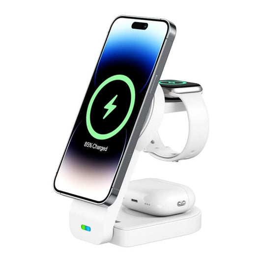 B-23 3 in 1 Foldable Magnetic Wireless Charger Phone Holder