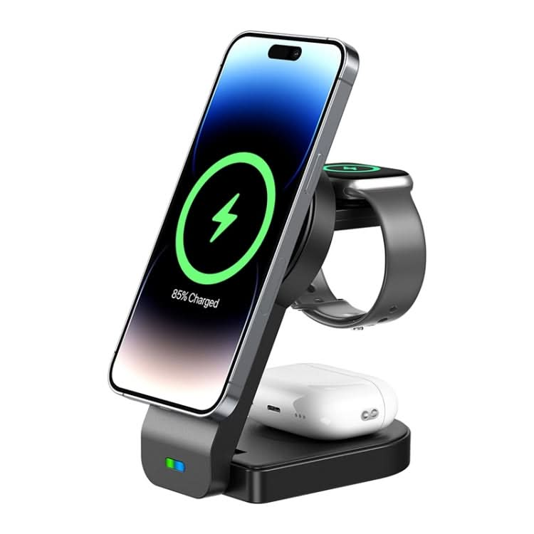 B-23 3 in 1 Foldable Magnetic Wireless Charger Phone Holder