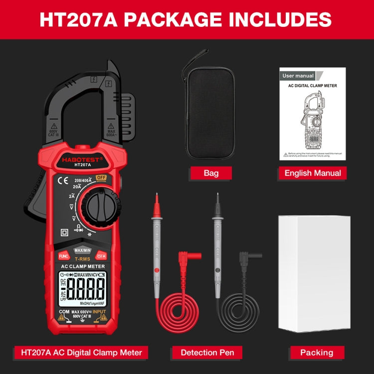 HABOTEST HT207A Multifunctional Digital Clamp Multimeter Reluova