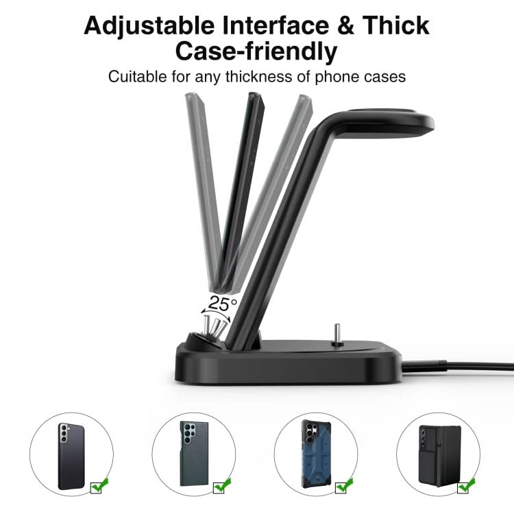 For Type-C Mobile Phones & Earphones / Samsung Watch Series 4 in 1 Wireless Charger Holder