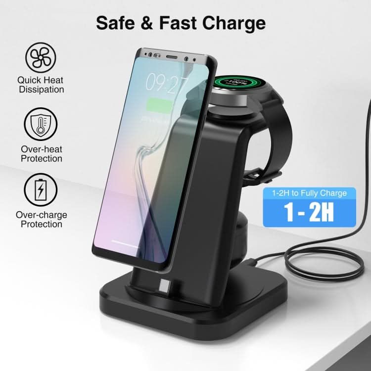 For Type-C Mobile Phones & Earphones / Samsung Watch Series 4 in 1 Wireless Charger Holder