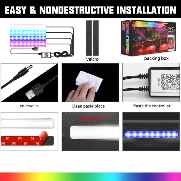 G4 Car USB RGB Foot LED Atmosphere Light with APP Control ÎҵÄÉ̵ê