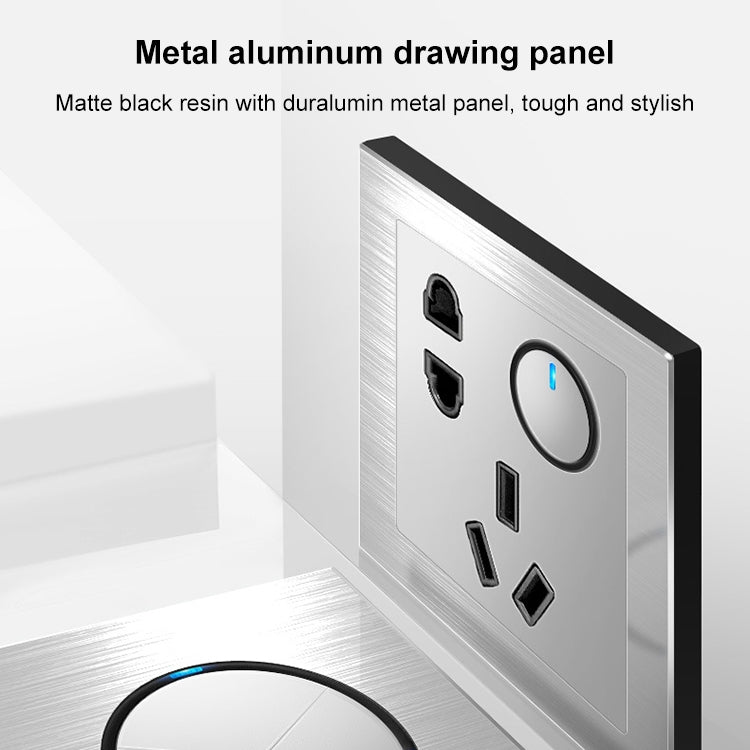 86mm Gray Aluminum Wire Drawing LED Switch Panel Reluova