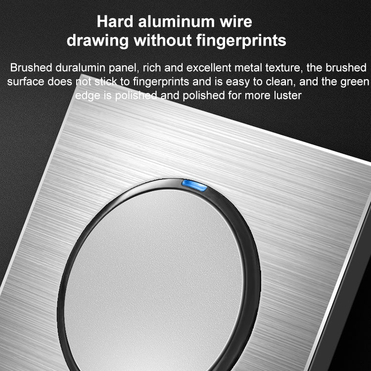 86mm Gray Aluminum Wire Drawing LED Switch Panel Reluova