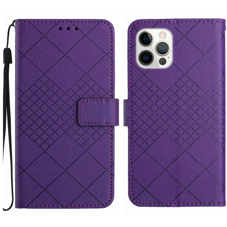 Rhombic Grid Texture Leather Phone Case, Series 2