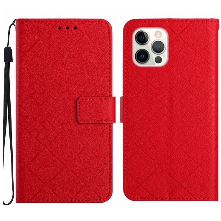 Rhombic Grid Texture Leather Phone Case, Series 2