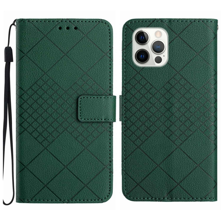 Rhombic Grid Texture Leather Phone Case, Series 2