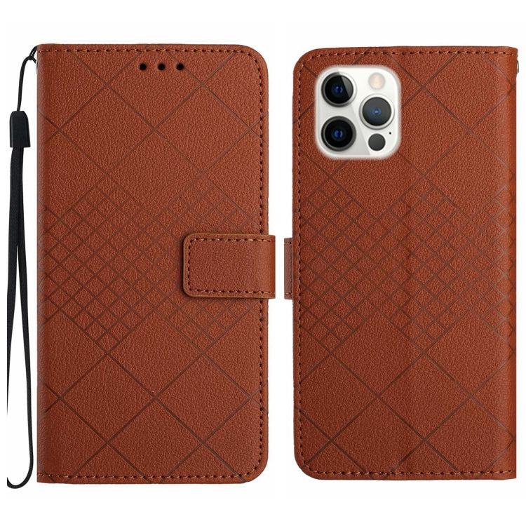 Rhombic Grid Texture Leather Phone Case, Series 2