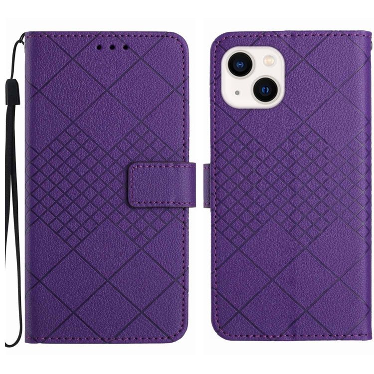 Rhombic Grid Texture Leather Phone Case, Series 2