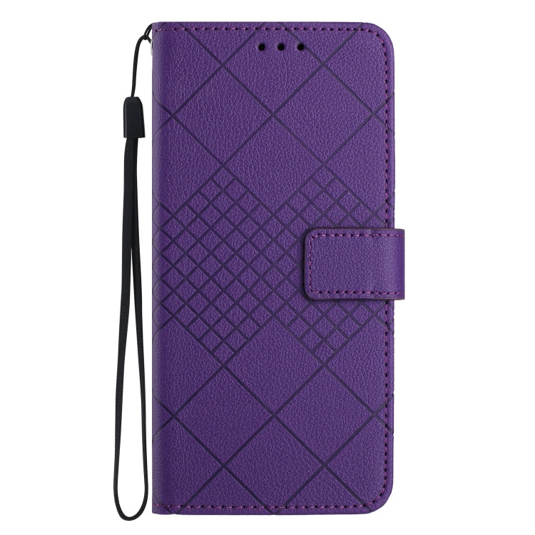 Rhombic Grid Texture Leather Phone Case, Series 2