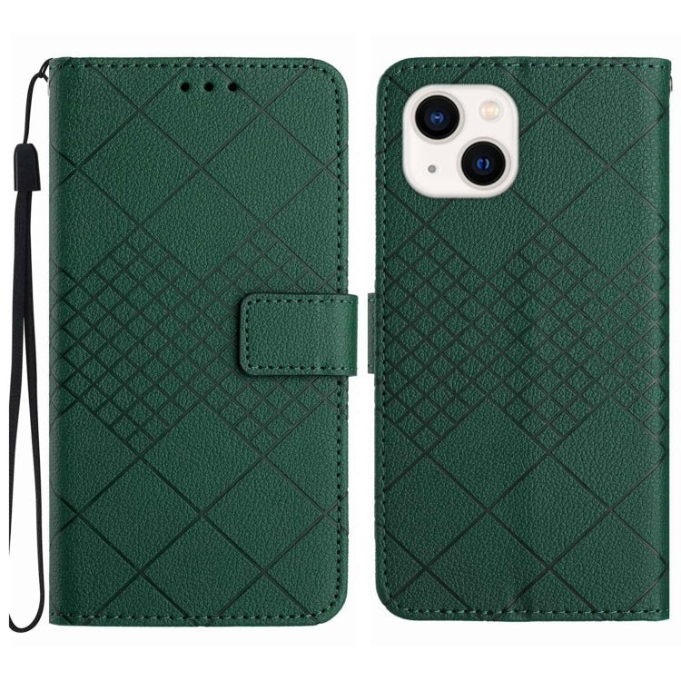 Rhombic Grid Texture Leather Phone Case, Series 2