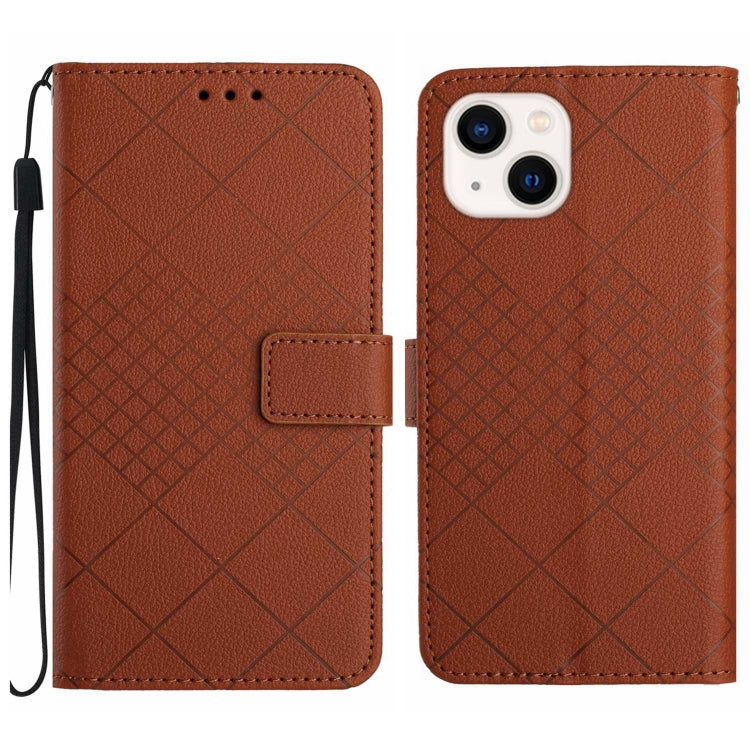 Rhombic Grid Texture Leather Phone Case, Series 2