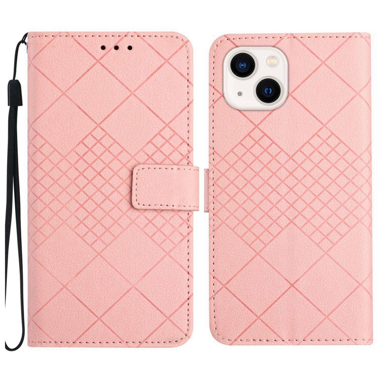 Rhombic Grid Texture Leather Phone Case, Series 2