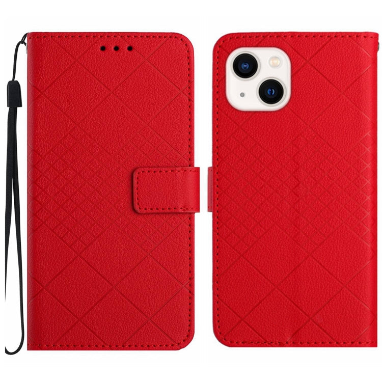 Rhombic Grid Texture Leather Phone Case, Series 4