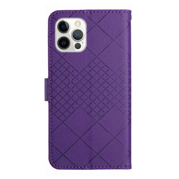 Rhombic Grid Texture Leather Phone Case, Series 4