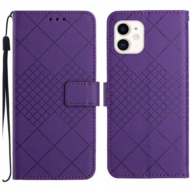 Rhombic Grid Texture Leather Phone Case, Series 3