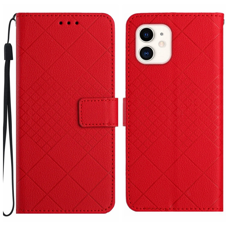 Rhombic Grid Texture Leather Phone Case, Series 3