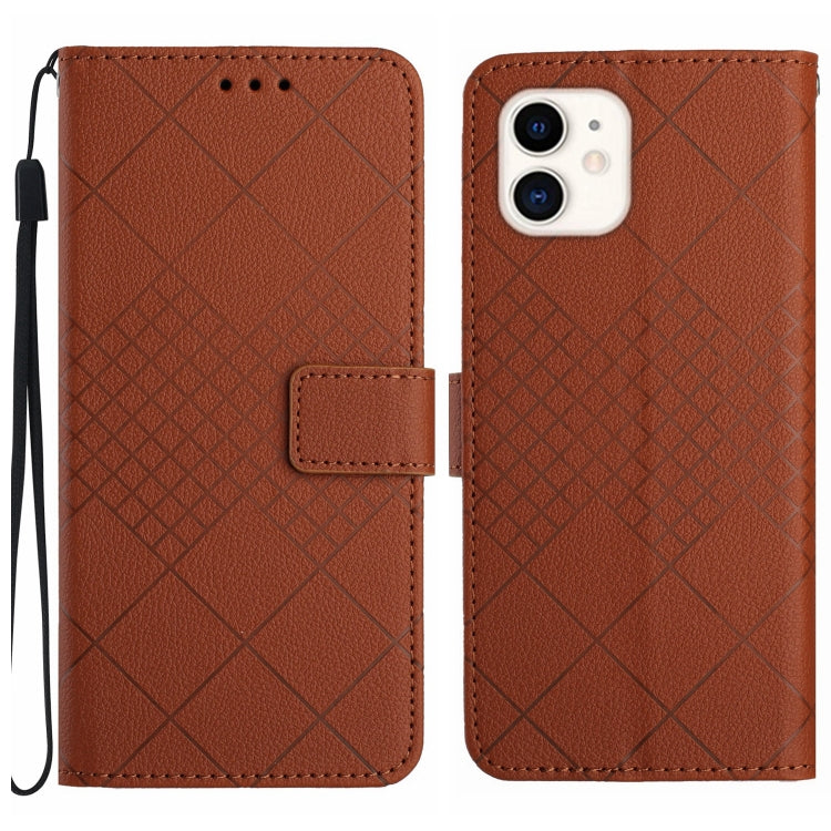 Rhombic Grid Texture Leather Phone Case, Series 3