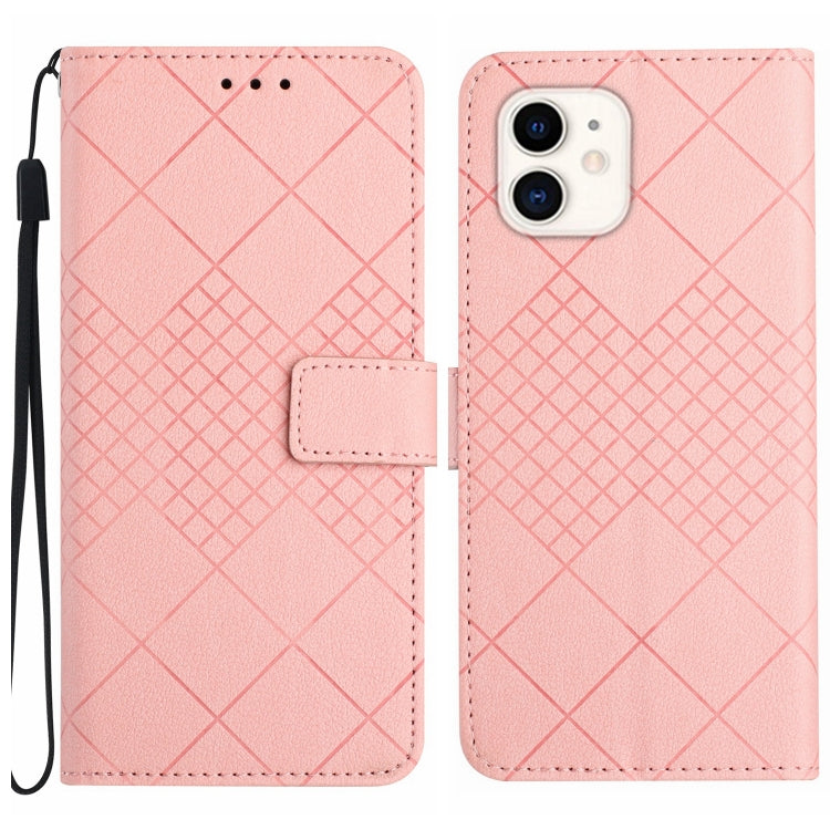 Rhombic Grid Texture Leather Phone Case, Series 3