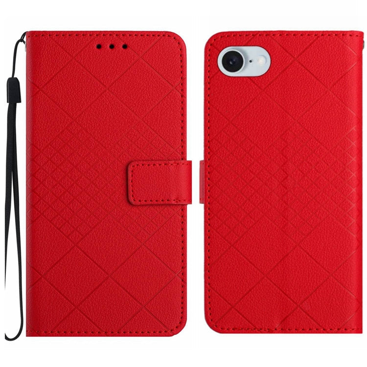 Rhombic Grid Texture Leather Phone Case, Series 1