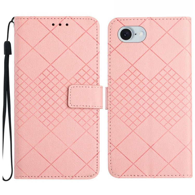 Rhombic Grid Texture Leather Phone Case, Series 1