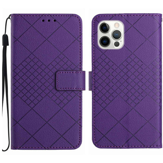 Rhombic Grid Texture Leather Phone Case, Series 5